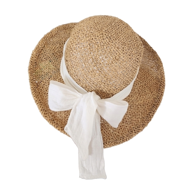 Raw Hem Straw Hat - Picture 2 of 3